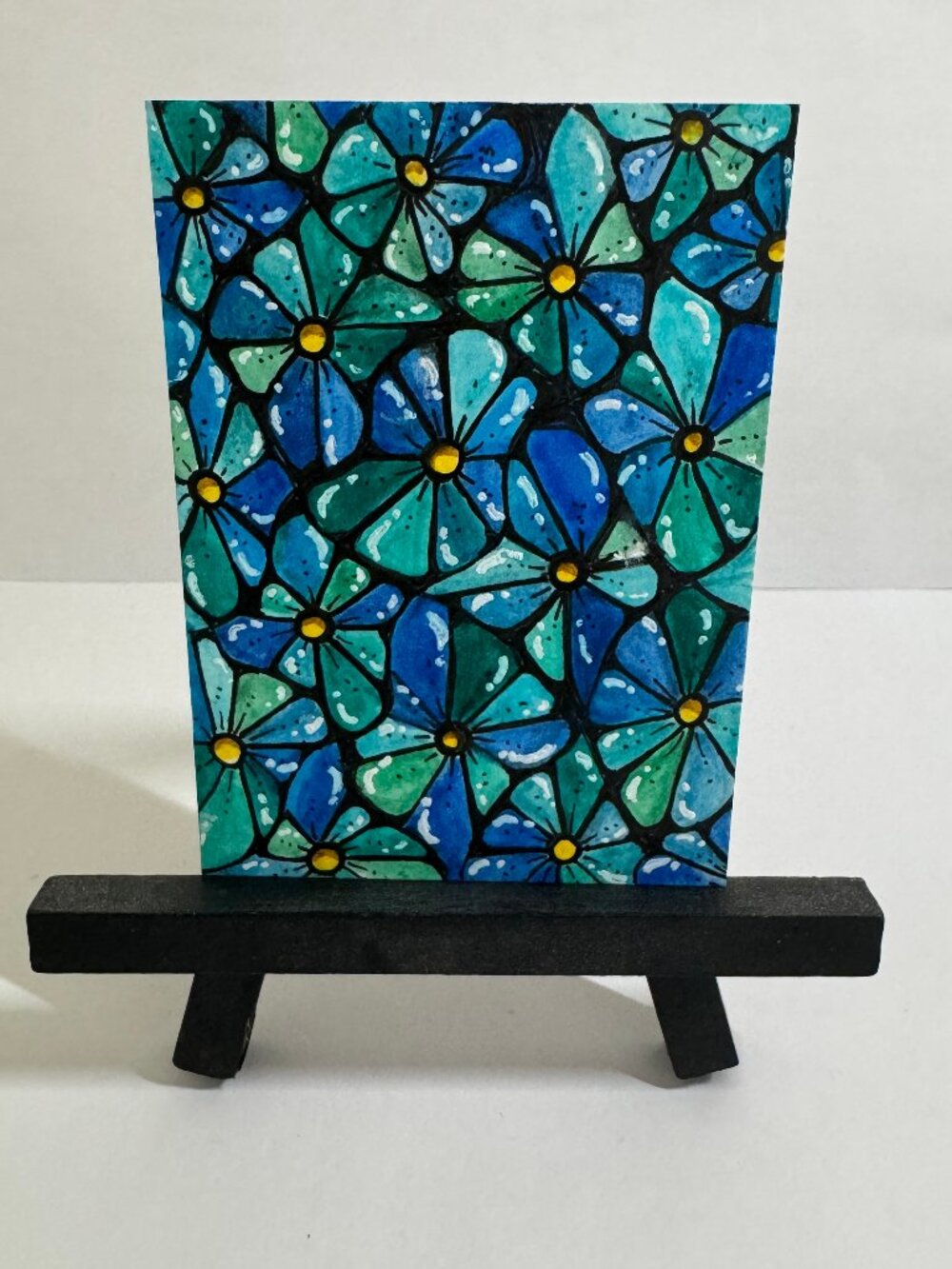 ACEO Original Art Painting "Dazy Daisies" Contemporary Modern Art Abstract Art